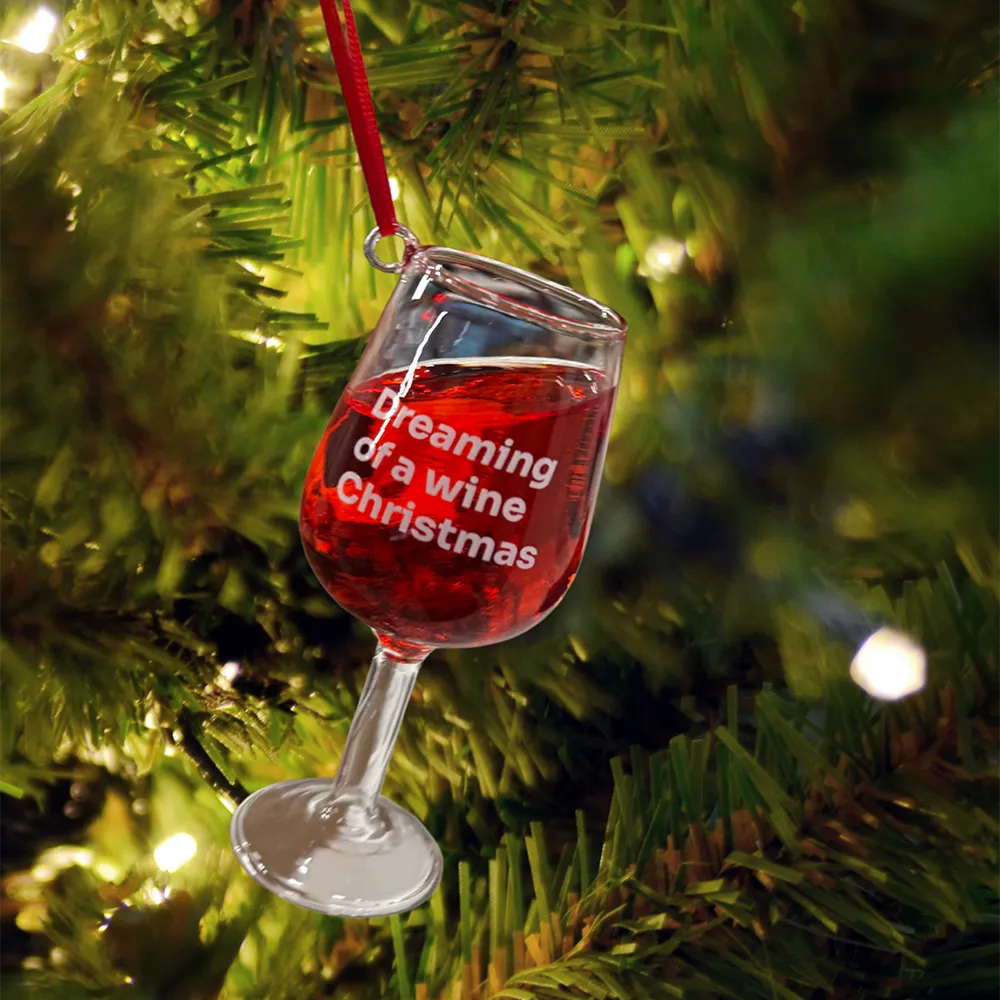 Wijnglas kerstornament